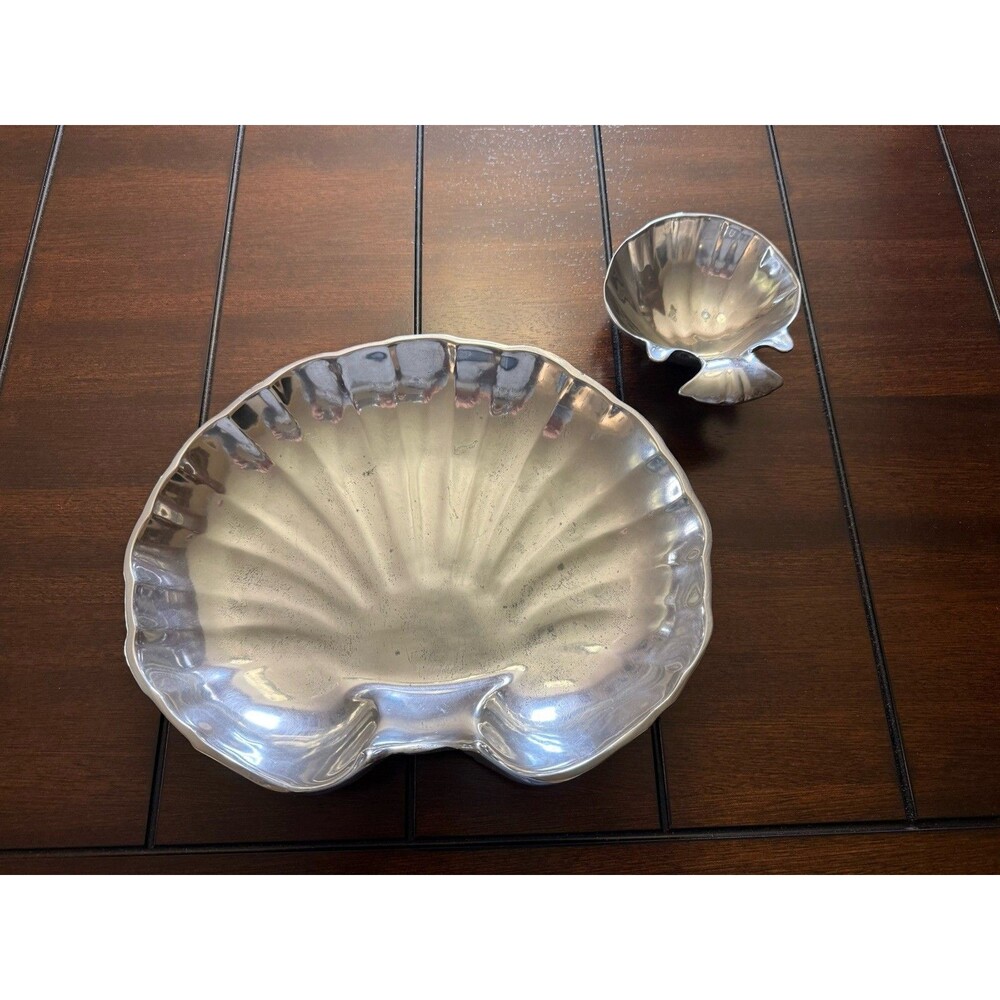 🔥Wilton Armetale RWP Pewter Serving Dish & Shell Bowl Set – Vintage USA